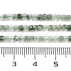 天然石グリーンルチルクォーツビーズ連売り  ファセットテーブルカットキューブ  1.5~2.5x1.5~2.5x1.5~2mm  穴：0.4mm  約183~186個/連  15.35~15.55''（39~39.5センチメートル）&nbsp;G-H042-B13-01