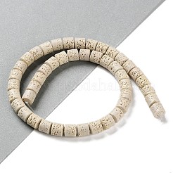 合成溶岩石染色ビーズ連売り  バレル  フローラルホワイト  8~9x8~9mm  穴：1mm  約47個/連  15.28''（38.8センチメートル）&nbsp;G-H311-05B-03