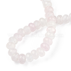 天然石ローズクォーツビーズ連売り  多面カット  ロンデル  6x4mm  穴：1mm  約101個/連  15.7インチ&nbsp;X-G-R402-4x6-16
