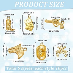 60Pcs 6 Styles Tibetan Style Alloy Pendants Sets&nbsp;FIND-SC0010-51