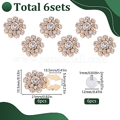1穴合金ラインストーンボタンカバー留め金  アクリルシャツボタン付き  ゴールドカラー  21x13.5mm  穴：10.5x5.5mm&nbsp;BUTT-HY0001-18