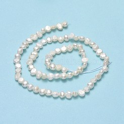 天然養殖淡水パールビーズ連売り  研磨両側  リネン  4.5~5x5.5x3mm  穴：0.7mm  約80個/連  14.17''（36センチメートル）&nbsp;PEAR-A005-07C-01-X