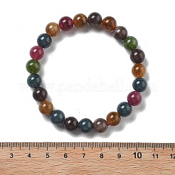 Natural Dyed & Heated Chalcedony Imitation Tourmaline Beaded Stretch Bracelets for Women Men&nbsp;BJEW-F483-03-1