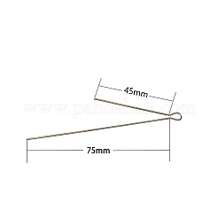 304ステンレススチールアイピン  ステンレス鋼色  45mmと75mmの長さ  ピン：0.8mm&nbsp;IFIN-WH0062-20
