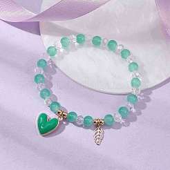 Glass Round Beaded Stretch Bracelets&nbsp;BJEW-JB09909-04