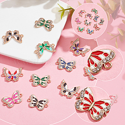 60Pcs 10 Styles Alloy Enamel Connector Charms&nbsp;ENAM-HY0001-25
