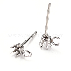 Non-Tarnish 304 Stainless Steel Stud Earring Settings&nbsp;STAS-B004-02P-B