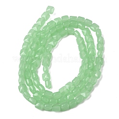 ジェイド風ガラスビーズ連売り  正方形  多面カット  薄緑  5.5~6x6x4~4.5mm  穴：1mm  約100個/連  22.44~22.56（57~57.3センチメートル）&nbsp;GLAA-L050-B04
