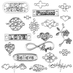 60Pcs 20 Styles Tibetan Style Alloy Connector Charms&nbsp;TIBE-SC0002-51
