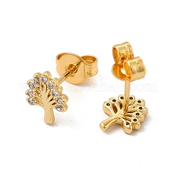 Rack Plating Brass Micro Pave Cubic Zirconia Stud Earrings&nbsp;EJEW-P221-16G