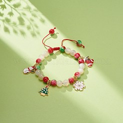 Christmas Tree & Snowflake & Snowman Charm Bracelet&nbsp;BJEW-JB08663
