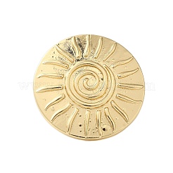 Big Flat Round with Sun Alloy Open Cuff Rings for Women&nbsp;LS-RJEW-U006-04G