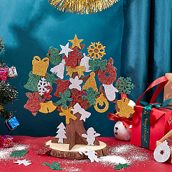 6 Set Christmas Unfinished Wood 3D Tree Display Decoration Kit&nbsp;DIY-NB0008-65