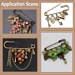 30Pcs Iron Brooch Findings &nbsp;FIND-SC0020-46AB