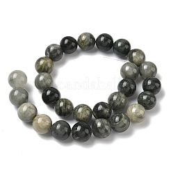 Natural Green Rabbit Fur Rutilated Quartz Beads Strands&nbsp;G-F818-A04-14mm