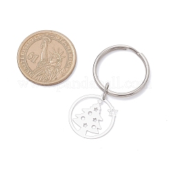 Ring with Christmas Trees 201 Stainless Steel Pendant Decorations&nbsp;KEYC-JKC01355