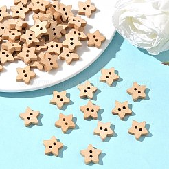 Natural 2-hole Basic Sewing Button in Star Shape&nbsp;NNA0Z7T
