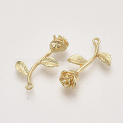 合金ペンダント  ローズ  ライトゴールド  29x16x7mm  穴：1.6mm&nbsp;X-PALLOY-S121-203