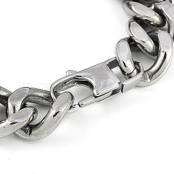304 Stainless Steel Cuban Link Chain Bracelets for Men&nbsp;BJEW-B102-01AS