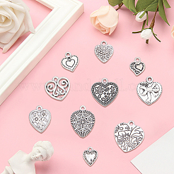 50Pcs 10 Styles Tibetan Style Alloy Charms&nbsp;FIND-BM0001-49
