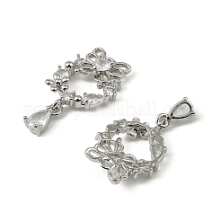 Brass Micro Pave Cubic Zirconia Pendants&nbsp;KK-C107-03P