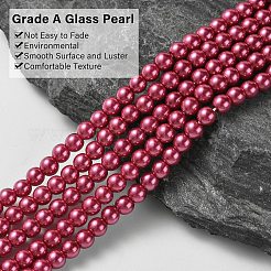 Eco-Friendly Dyed Glass Pearl Round Beads Strands&nbsp;HY-A002-4mm-RB058