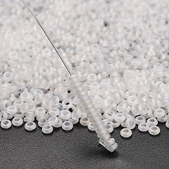 トーホー 8/0 デミラウンドビーズ  日本製シードビーズ  （161f）透明なabフロストクリスタル  3x1.15mm  穴：1.2mm  約3722個/50g&nbsp;Y-SEED-DR08-0161F