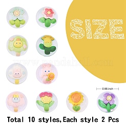 20Pcs 10 Styles Transparent Resin Cabochons&nbsp;CRES-SZ0001-37