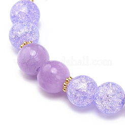 Synthetic Crackle Quartz & Natural Yellow Jade Beaded Stretch Bracelet&nbsp;BJEW-JB08527-04