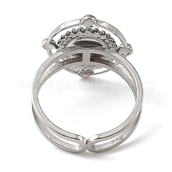 304 Stainless Steel Enamel Open Cuff Rings for Women&nbsp;RJEW-F166-43P-01