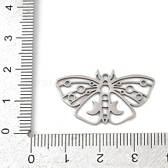 ステンレスペンダント201個  レーザー切断  蝶のチャーム  ステンレス鋼色  17.5x29.5x1mm  穴：1.6mm&nbsp;STAS-U052-03B-P