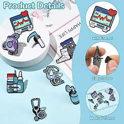 8Pcs 8 Styles Medical Theme Enamel Pins&nbsp;JEWB-CJ0003-62