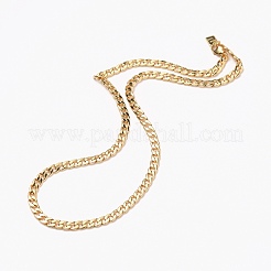 Men's Brass Cuban Link Chain Necklaces&nbsp;NJEW-H206-17G