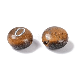 天然石タイガーアイビーズ  レター  アルファベットのO  8.5~9x5~5.5mm  穴：1.2mm&nbsp;G-L524-20O-02