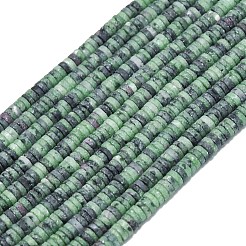 天然石ルビーインゾイサイトビーズ連売り  艶消し  ディスクビーズ  ヒシビーズ  4x1.5mm  穴：0.8mm  約239~241個/連  15.35インチ（39cm）&nbsp;G-P575-B29-4x1mm