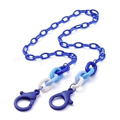 個性的ABSプラスチックアズキチェーンネックレス  眼鏡チェーン  ハンドバッグチェーン  アクリルリンキングリングとプラスチックカニカン付き  ミックスカラー  23.03インチ（58.5cm）  5個/セット&nbsp;NJEW-JN02847