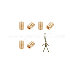 6Pcs Antique Style Groove Column Shape Brass Beads&nbsp;FIND-NB0005-34G