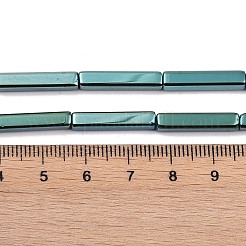 電気メッキガラスビーズセット  フルメッキ  長方形  グリーン  19.5~20x3.5~4x3.5~4mm  穴：1mm  約38個/連  29.13''（74センチメートル）&nbsp;EGLA-Q128-12A-FP03