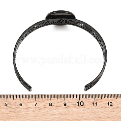 304 Stainless Steel Blank Cuff Bangle Bases with Flat Round Tray&nbsp;SA-CBA82C8-04C-EB