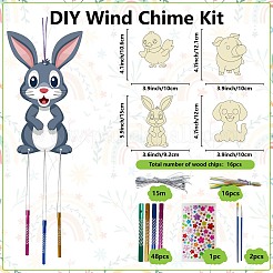 DIY Wood & Aluminium Round Tube Wind Chime Making Kits&nbsp;DIY-WH20038-007