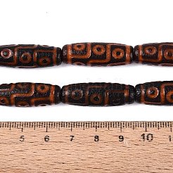 チベット風天然瑪瑙ビーズ連売り  バレル  染め＆加熱  29~30x9~10mm  穴：1.6~3mm  約10個/連  11.65''（29.6センチメートル）&nbsp;G-Q606-42G-02