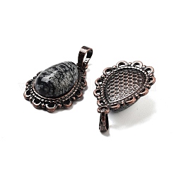 Natural Snowflake Obsidian Teardrop Pendants&nbsp;G-K363-01R-18