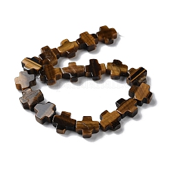 天然石タイガーアイビーズ連売り  クロス  13~13.5x12.5~13.5x4~5mm  穴：1mm  約18個/連  9.21''（23.4センチメートル）&nbsp;G-M418-B04-01
