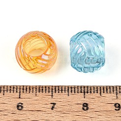 UVメッキ透明アクリルヨーロピアンビーズ  大穴ビーズ  虹色の  ロンデル  ミックスカラー  13.5x10.5mm  穴：7mm&nbsp;TACR-T029-04M