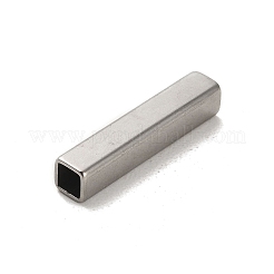 変色しない304ステンレススチールビーズ  長方形  ステンレス鋼色  20x4x4mm  穴：2.8x2.8mm&nbsp;STAS-Q316-05F-P
