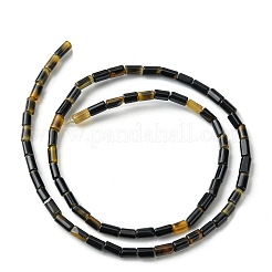 天然石黒瑪瑙ビーズ連売り  染め＆加熱  コラム  ブラック  5~6.5x3~3.5mm  穴：0.8mm  約73個/連  15.75''（40センチメートル）&nbsp;G-D067-A01