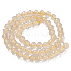 天然レモンクォーツ（加熱）ビーズ連売り  ラウンド  6~6.5mm  穴：0.8mm  約63個/連  15.04''~15.24''（38.2~38.7センチメートル）&nbsp;G-K365-F02-6mm