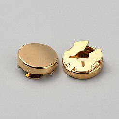 真鍮のカフスボタン  フラットラウンド  ゴールドカラー  18x5mm  穴：5mm&nbsp;BUTT-WH0100-04G