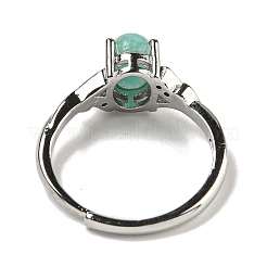 Oval Natural Gemstone Adjustable Rings&nbsp;RJEW-Q818-01P