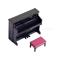 ミニチュアPPプラスチックピアノ  小道具の装飾を装ったドールハウスアクセサリー用  ブラック  91x37x70mm&nbsp;MIMO-PW0001-056B
